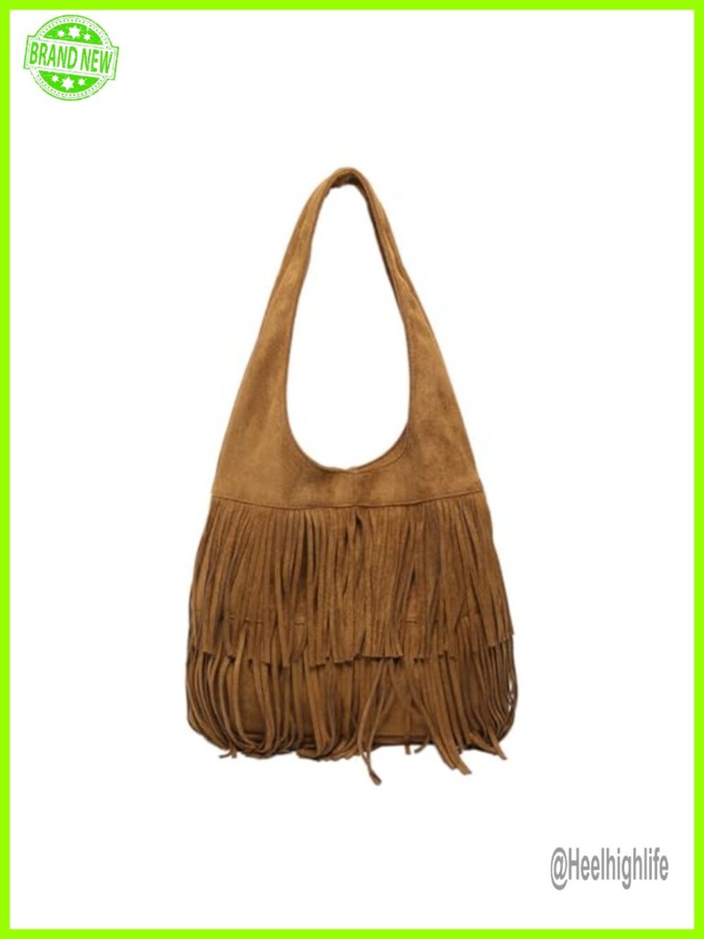 Suede Fringe Hobo Shoulder Bag Tassel Hippie Western Purse Large Tote
